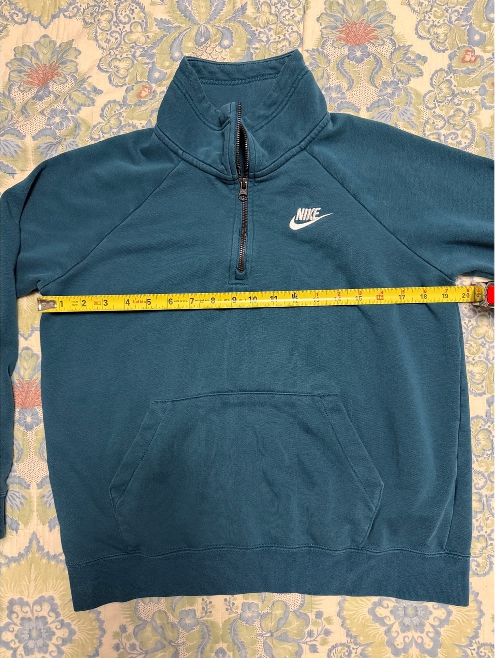 Nike Teal Blue Quarter Zip Pullover Sweatshirt Size S - Picture 7 of 11
